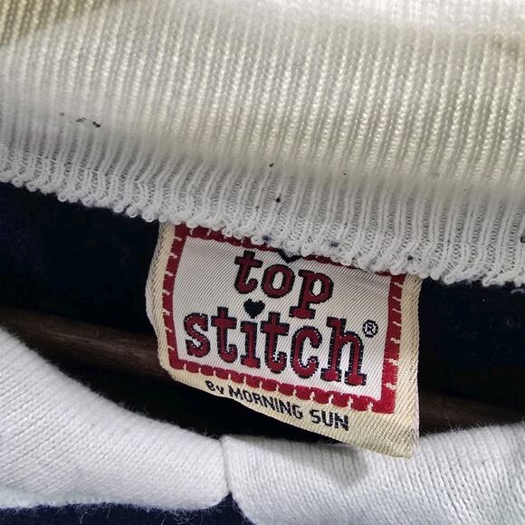 Vintage Sweatshirt Womens XL Navy Double Collar Granny Bird Chickadee Pinecone - Picture 3 of 12